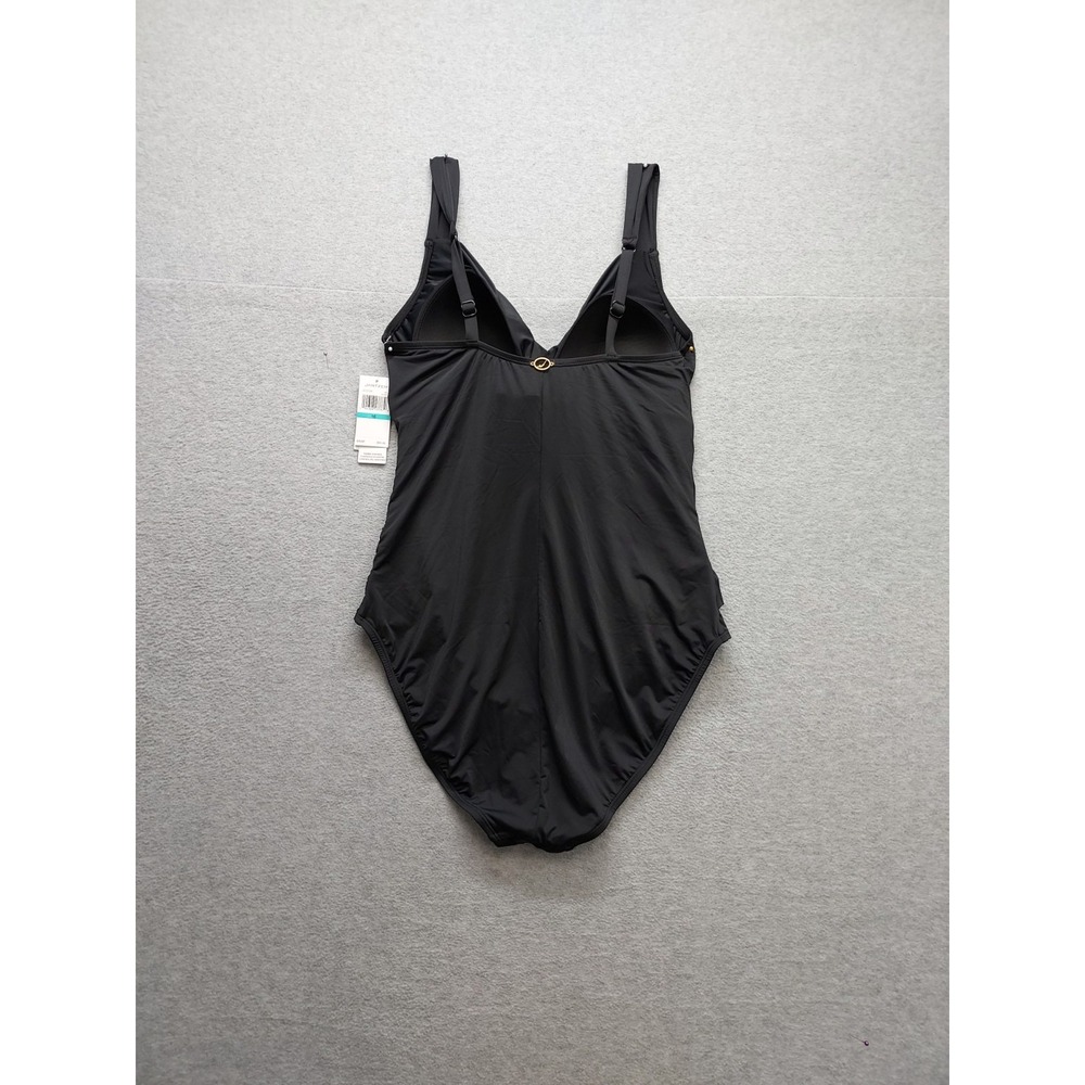 Jantzen Women Swimsuits 16 Black V Neck Pull On Stretched Comfort Beach Wear - Picture 11 of 16